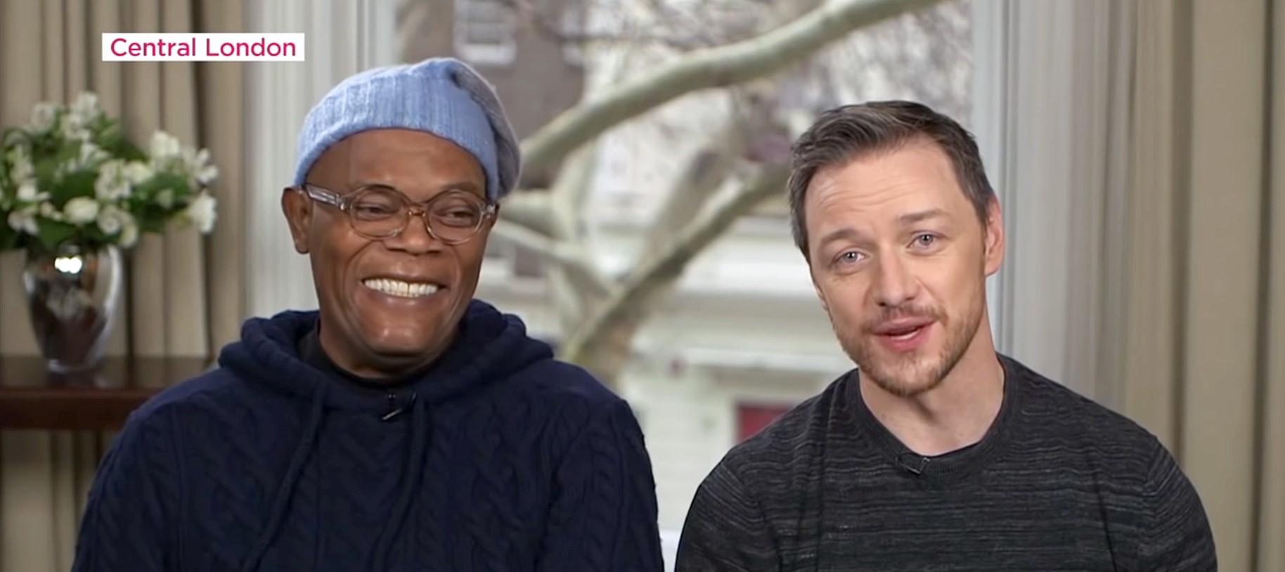 Glass: James McAvoy y Samuel L. Jackson sufren una incómoda entrevista