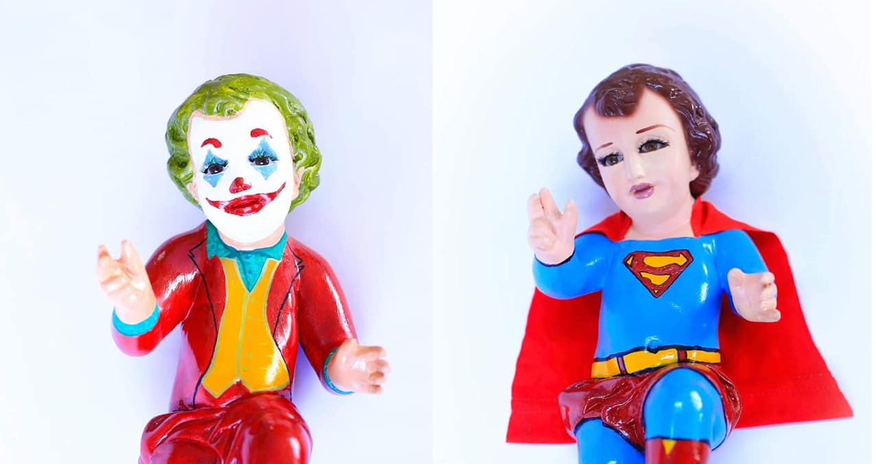 Ponen a la venta niños Dios vestidos del Joker, Superman, Gokú y más