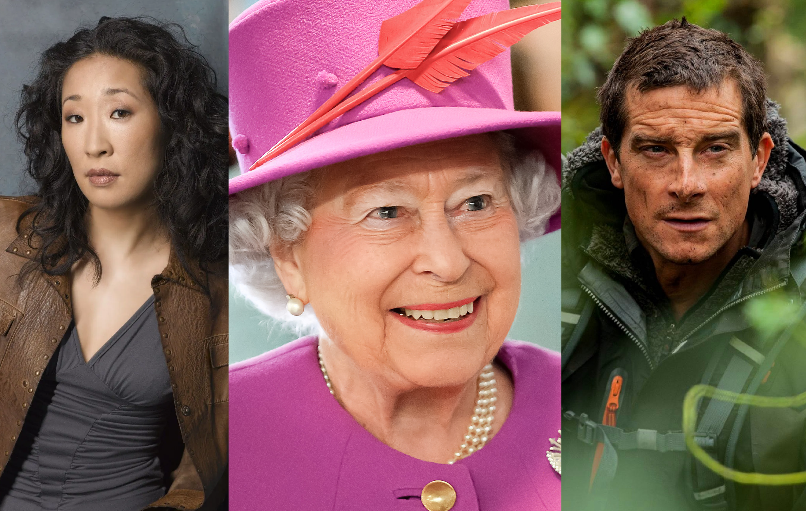 Sandra Oh y Bear Grylls asisten al funeral de la Reina Isabel II