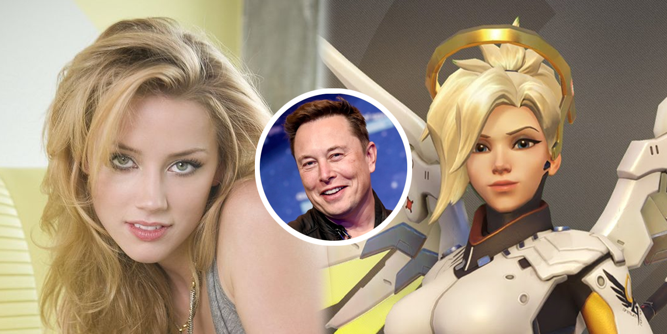 Amber Heard enamora a gamers con cosplay de Overwatch en una fotografía compartida por Elon Musk